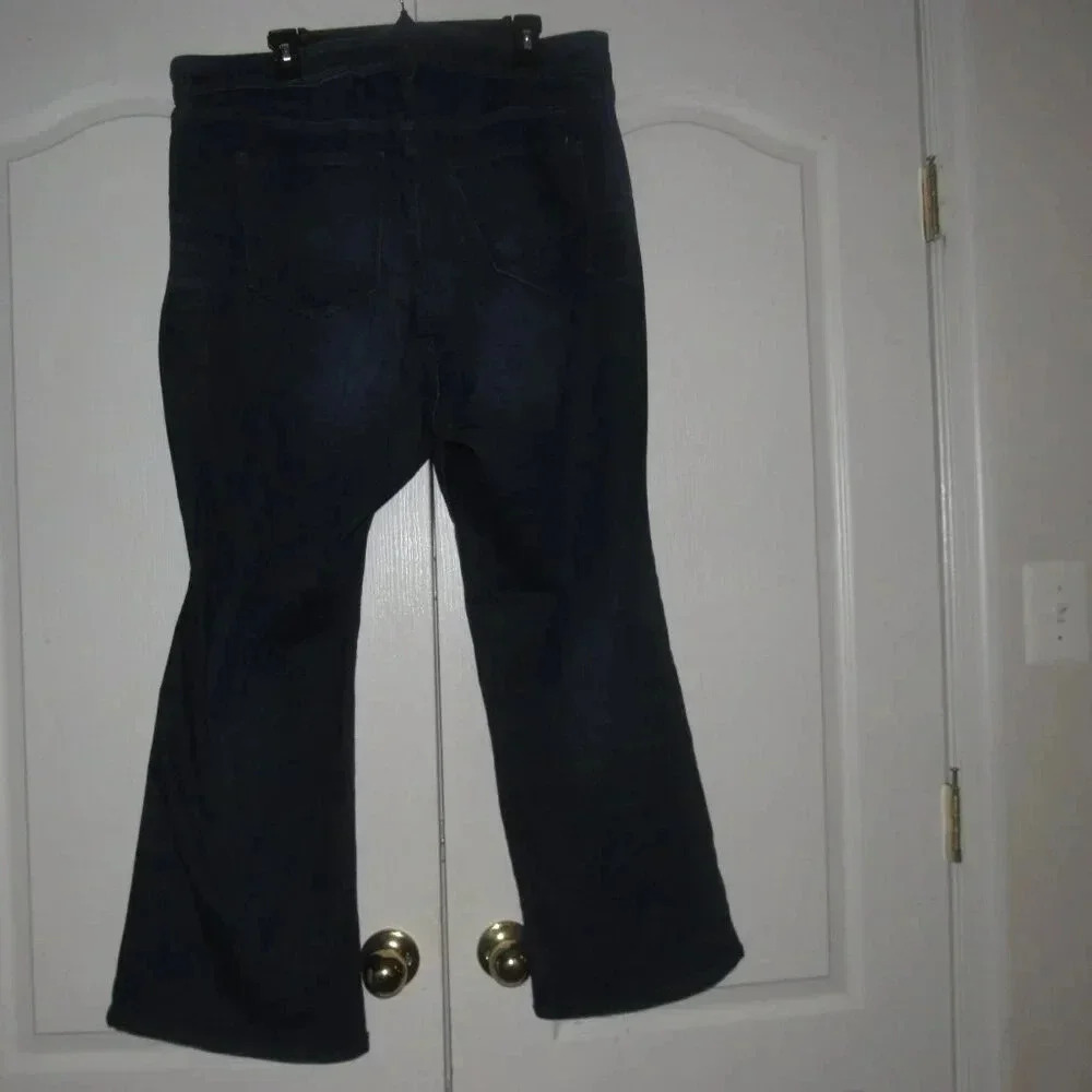 OLD NAVY Flare High Rise Dark Wash Jeans Size 24 Plus Short - Picture 4 of 7